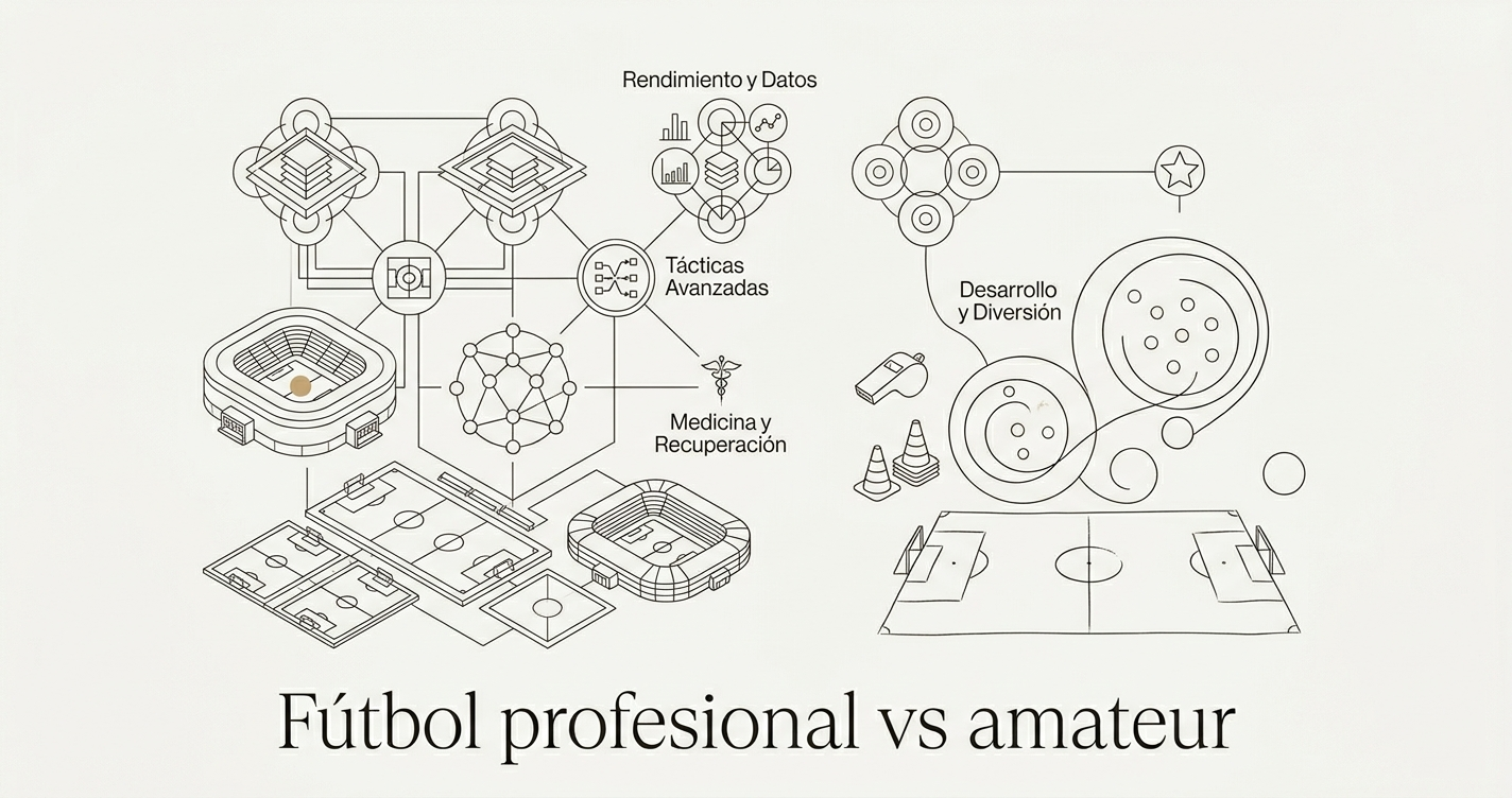 Diferencias entre entrenar en un club profesional y en categorías inferiores de un club amateur